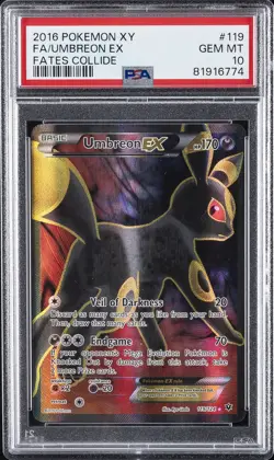 2016 POKEMON XY FATES COLLIDE #119 FULL ART/UMBREON EX PSA 10 - Image 1