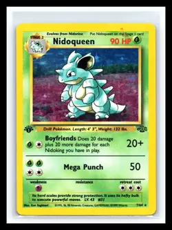 💥 Pokemon Cards: Jungle 1st Edition Rare Holo: Nidoqueen 7/64 - Image 1