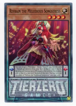 Yugioh LEDE-EN009 Refrain the Melodious Songstress Common 1st Ed NM/LP - Image 1