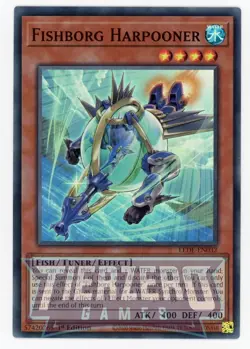 Yugioh LEDE-EN032 Fishborg Harpooner Super Rare 1st Edition NM/LP - Image 1