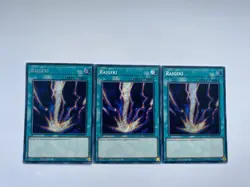 3x RA05-EN110 Raigeki Secret Rare 1st Ed YuGiOh - Image 1