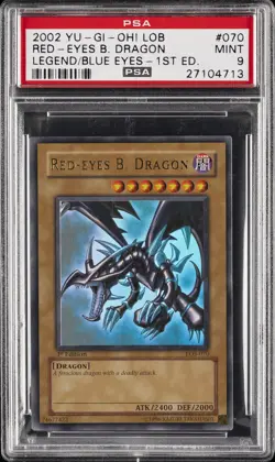2002 YU-GI-OH! LOB-LEGEND OF BLUE EYES WHITE DRAGON RED-EYES B. DRAGON PSA 9 - Image 1