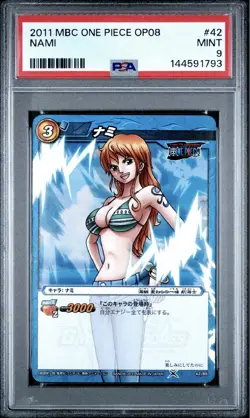 PSA 9 2011 MIRACLE BATTLE CARDDASS ONE PIECE OP08 NAMI 42 - Image 1
