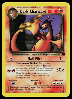 Pokemon Card Team Rocket Dark Charizard 21/82 Unlimited Rare - Image 1