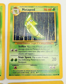 Set of 4 Pokemon Cards: Caterpie, Metapod, Butterfree, & Zubat - 1999 Base Set - Image 4