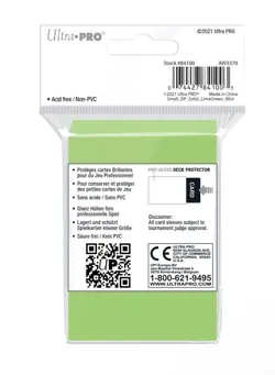 120 Ultra Pro GLOSS LIME GREEN DECK PROTECTOR Small Card Sleeves Yugioh Gaming - Image 2