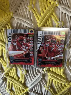 Power Rangers Forever Red Set Of 2 Promo Action Card Game Mighty Morphin - Image 1