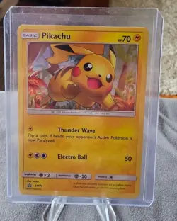 Pokemon Pikachu SM76 SM Promo Holo 70HP Electro Ball 50 Attack Basic Card - Image 1