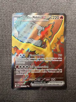 Team Rocket’s Moltres Ex 208/182 Destined Rivals Pokemon Card NM Fresh Packed - Image 1