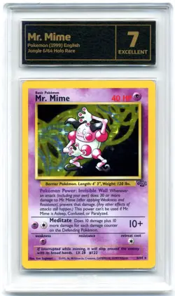TCG Graded Mr Mime - 6/64 Jungle Set (Holo Unlimited WOTC) Pokemon Card PSA BGS - Image 1