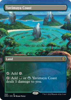 MTG Yavimaya Coast - Foil - Borderless, Dominaria United, Damaged, English - Image 1