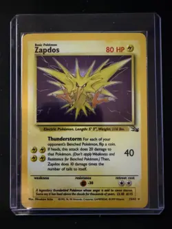 Zapdos Holo Rare - 1999 Pokemon Fossil #15/62 LP Vintage - Image 3