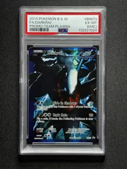 PSA 6 MC Pokemon Darkrai #BW73 Team Plasma Promo FA MISCUT ERROR POP 1 CLEAN! - Image 1