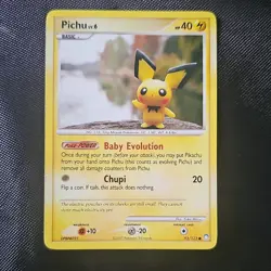 Pokemon Pichu 93/123 Mysterious Treasures Regular Common 2007 40 HP - Image 1