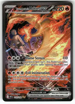 Team Rocket's Moltres ex 229/182 Destined Rivals Pokemon NM - Image 1