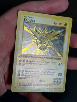 1999 Pokemon Shadowless Zapdos 1st Edition Holo 16/102 Base Set Vintage WOTC MP - Image 3