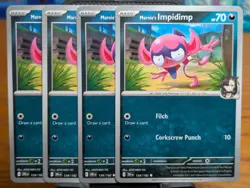 Pokemon TCG Destined Rivals Marnie's Impidimp 134/182 x4 Playset - Image 1
