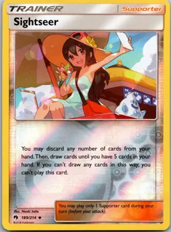 Sightseer 189/214 - SM - Lost Thunder Pokemon TCG LP Reverse Holofoil - Image 1