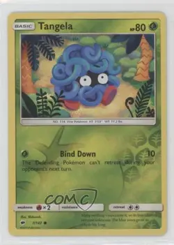 Tangela Reverse Foil Pokemon Sun & Moon Burning Shadows #7 - Image 1
