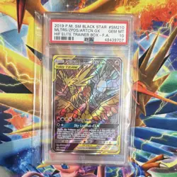Pokemon 2019 Moltres Zapdos Articuno GX SM210 Black Star Promo Holo PSA 10 - Image 1