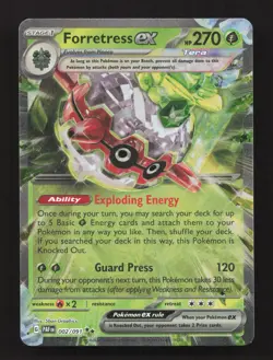 Forretress ex 002/091 Double Rare Paldean Fates Pokemon Near Mint - Image 1