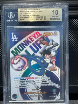 2025 One Piece Promos Dodgers X One Piece Night Monkey D. Luffy BGS 10 PRISTINE - Image 1