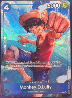 Monkey.D.Luffy P-055 P Parallel Alt Art Full Art Promo PRB-01 One Piece TCG NM - Image 1