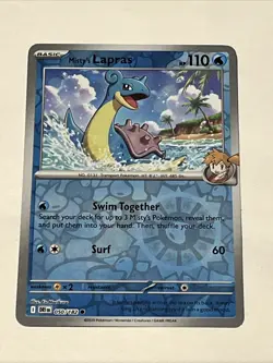 2025 Pokemon SV Destined Rivals DRI EN Misty's Lapras Reverse Holo #050/182 - Image 1