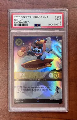 Disney Lorcana EN 1 The First Chapter Stitch Enchanted #206 PSA 9 - Image 1