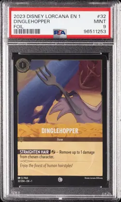 2023 DISNEY LORCANA EN 1-THE FIRST CHAPTER FOIL #32 DINGLEHOPPER PSA 9 - Image 1
