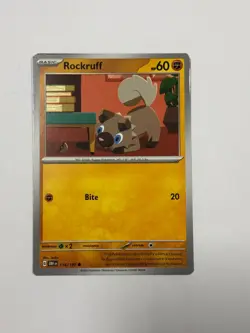 Pokemon Card Obsidian Flame Miscut Error Rockruff 116/197 NM - Image 1