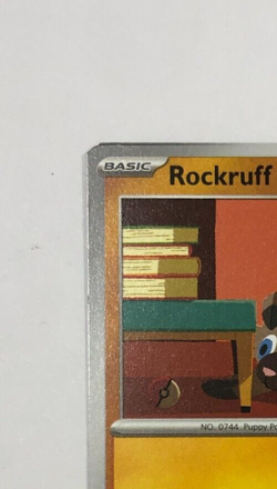 Pokemon Card Obsidian Flame Miscut Error Rockruff 116/197 NM - Image 2