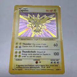 1999 Pokemon TCG Base Set Zapdos Holo Rare Card 16/102 - Image 1