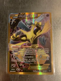 Pokemon Alakazam TCG EX XY Fates Collide Holo Card 125/124 Full Art Secret Rare - Image 1