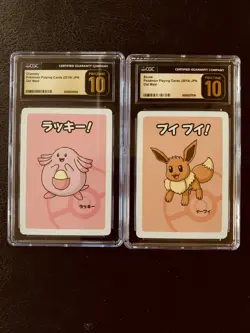 Collectors, 2 Cards - Eevee & Chansey, 2019 Pokemon JPN Playing Cards Old Maid - Image 1