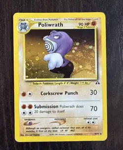 Poliwrath 9/75 Neo Discovery Holo Swirl Vintage WOTC Pokemon Card - Image 1