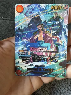 Bandai Smoker & Tashigi EB04-003 SP Holo One Piece Card 8000 Power Punk Hazard - Image 1