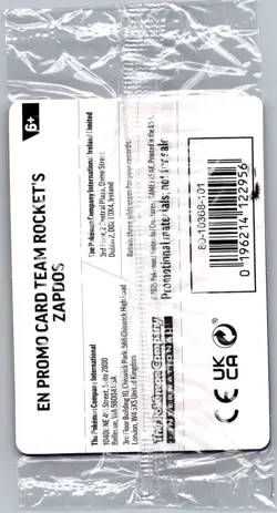 Sealed - Team Rocket's Zapdos (EB Games Exclusive) 070/182 - Pokemon Card - Image 2