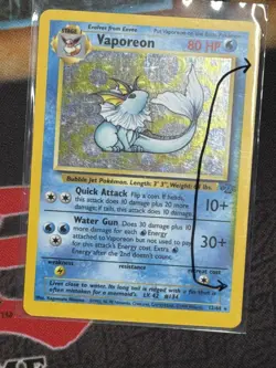 Vaporeon Additional Green Ink Misprint Holo Card 12/64 1999 Pokemon Jungle - Image 1