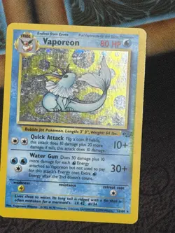 Vaporeon Additional Green Ink Misprint Holo Card 12/64 1999 Pokemon Jungle - Image 2