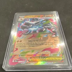 Pokemon TCG Mega Charizard X EX Full Art Holo Mega Flame 360 HP 011/094 Card - Image 3