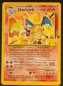Charizard 4/102 Holo Rare Celebrations: Classic Collection 2021 Pokemon Card NM - Image 1