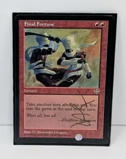 Final Fortune - Magic MTG - Mirage - Signed By D. Alexander Gregory! - Image 1