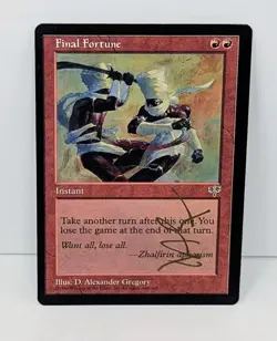 Final Fortune - Magic MTG - Mirage - Signed By D. Alexander Gregory! - Image 2