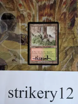 1x Wooded Foothills – Onslaught – Signed by Rob Alexander – MTG - Image 1