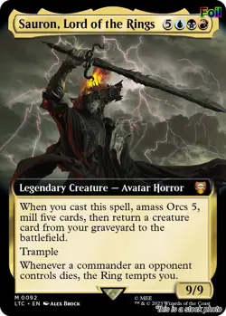 EN - Foil - Sauron, Lord of the Rings (Extended Art) - 92 - LTC - NM - Image 1
