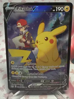 Pikachu V TG16/TG30 Pokemon TCG Lost Origin Trainer Gallery NM Crease Right Side - Image 1