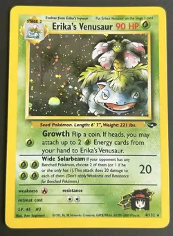 Pokemon TCG Erika's Venusaur 4/132 Gym Challenge Holo MP/LP Moon - Image 1