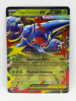 Mega Heracross ex 004/094 Phantasmal Flames NM Double Rare Holo Pokemon TCG - Image 1