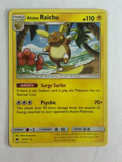 Pokemon TCG Crimson Invasion Raichu 31/111 Alolan Raichu Light Played - Image 1